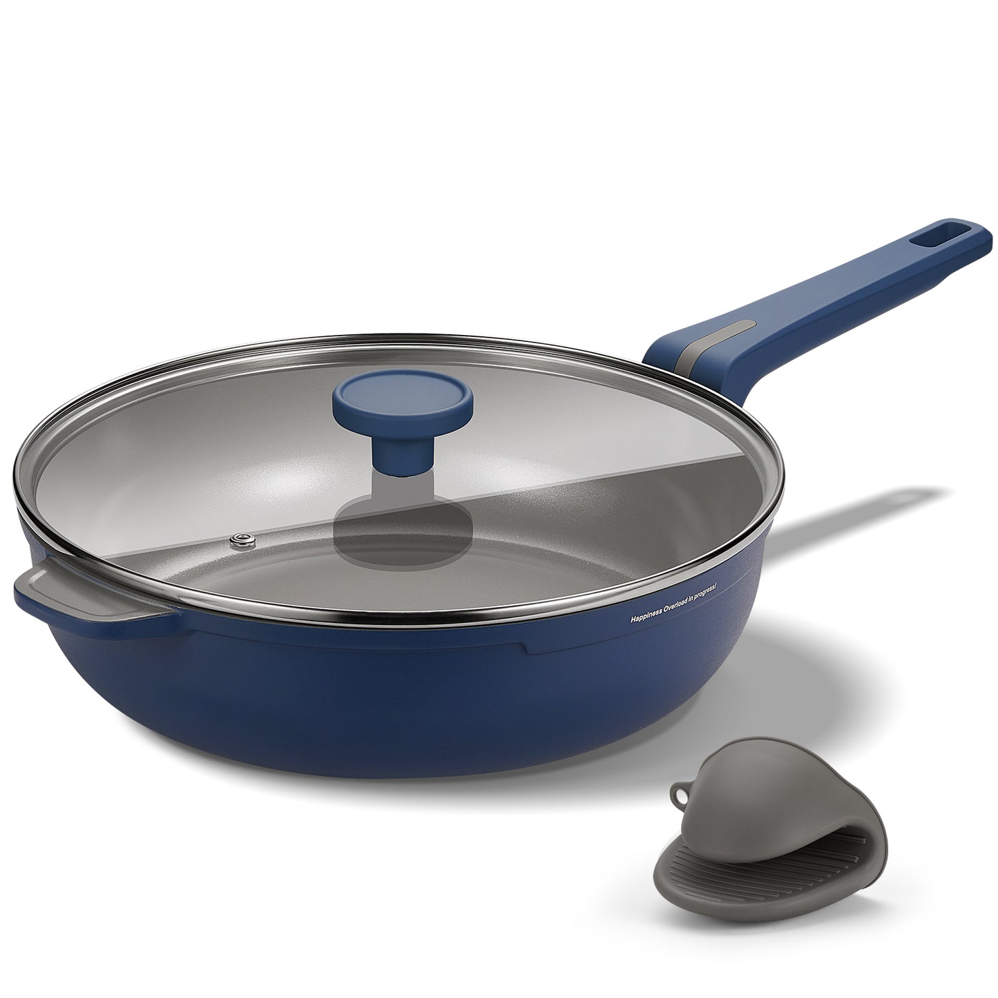 PekGema Ceramic Nonstick Saute Pan with Lid, 12 Inch/4.5 Quart Deep Frying Pan Skillet, Non Stick Induction Cookware, Dishwasher Safe, PTFE PFOA FREE
